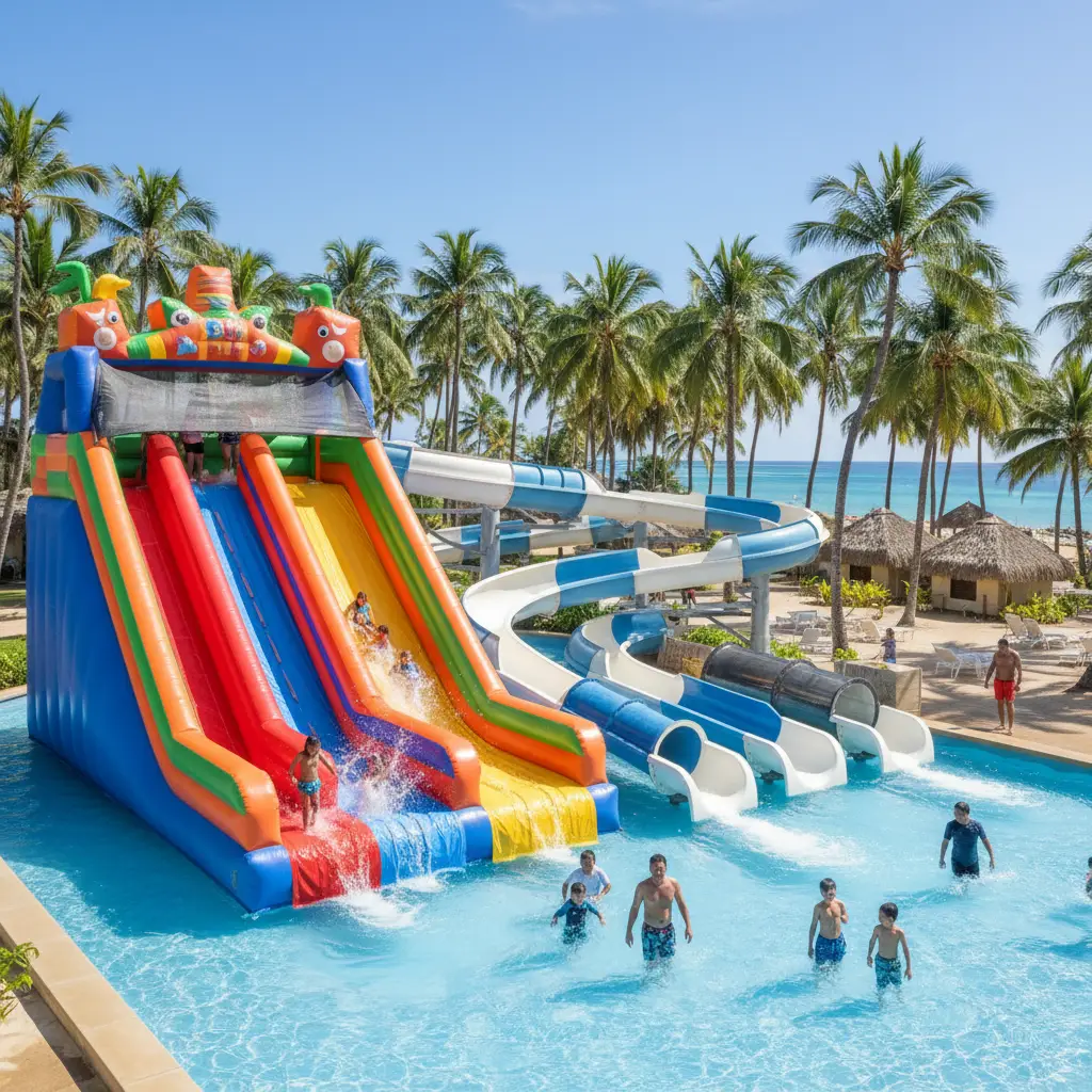 Big Bula Water Park slides and inflatables in Denarau Fiji