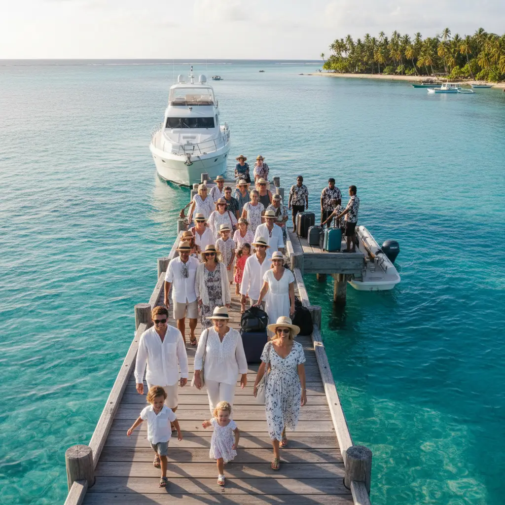 Family group transfer logistics in Fiji