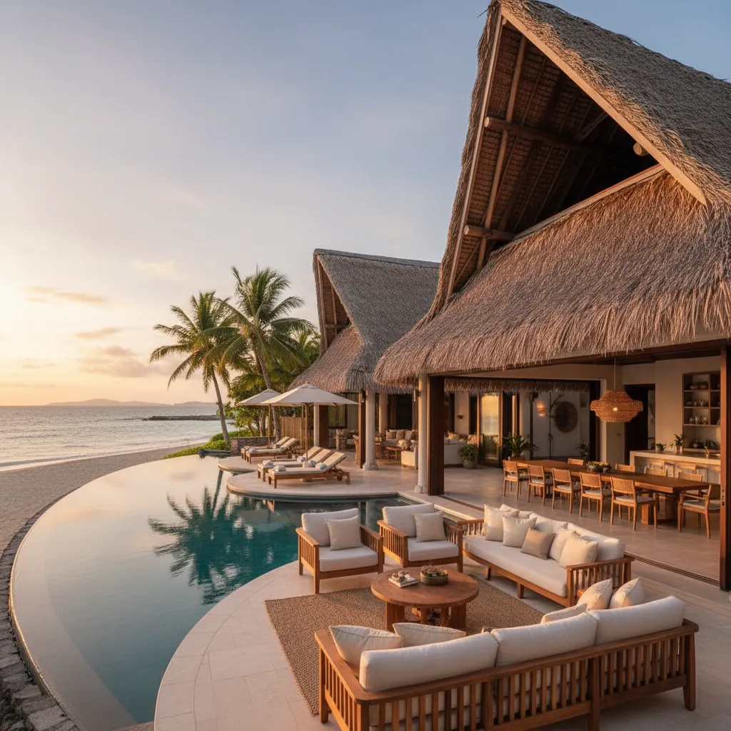 Luxury beachfront villa in Fiji suitable for large family groups