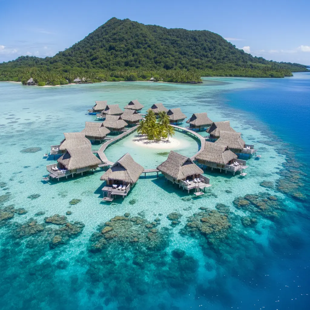 Overwater bures at Likuliku Lagoon Resort Fiji