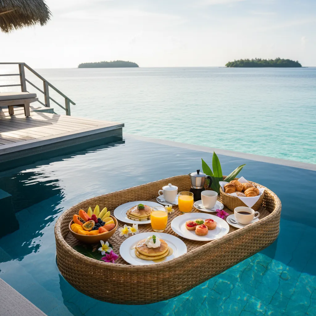 Floating breakfast in a private plunge pool