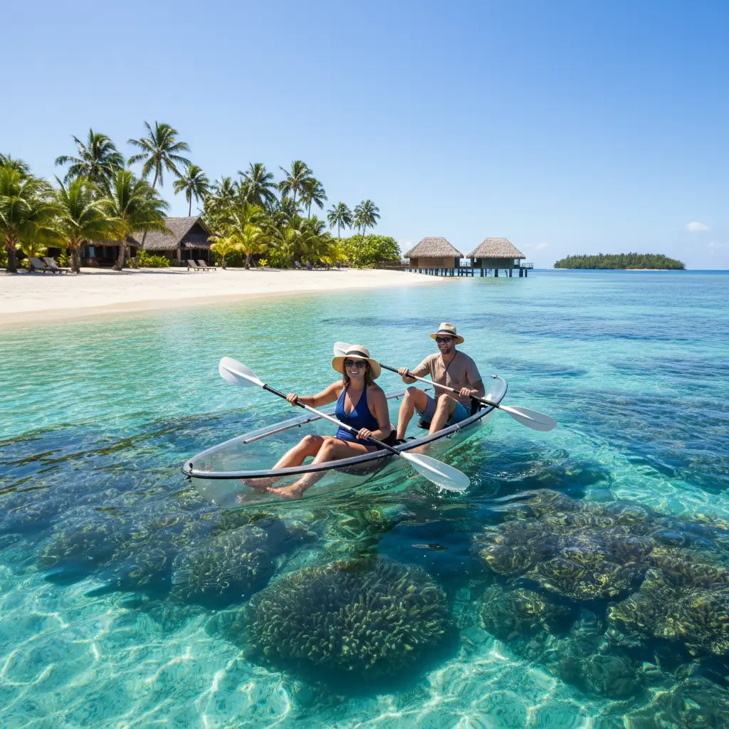 Couple Kayaking at Lomani Island Resort Fiji