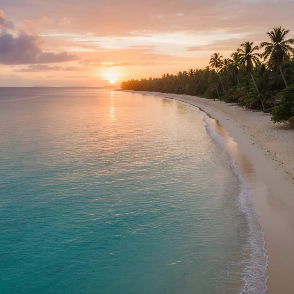 Serene empty beach in Fiji during shoulder season