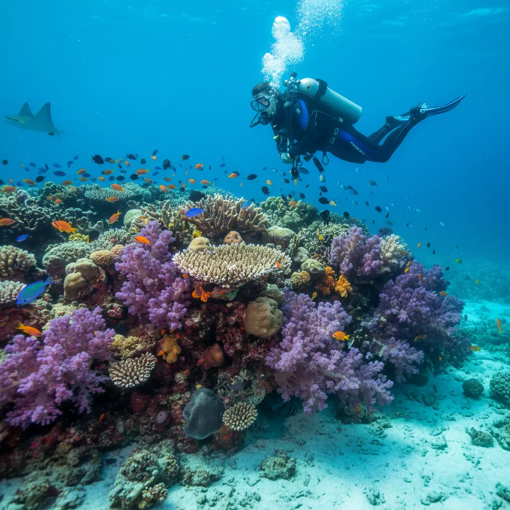 Scuba diving in Fiji's coral reefs