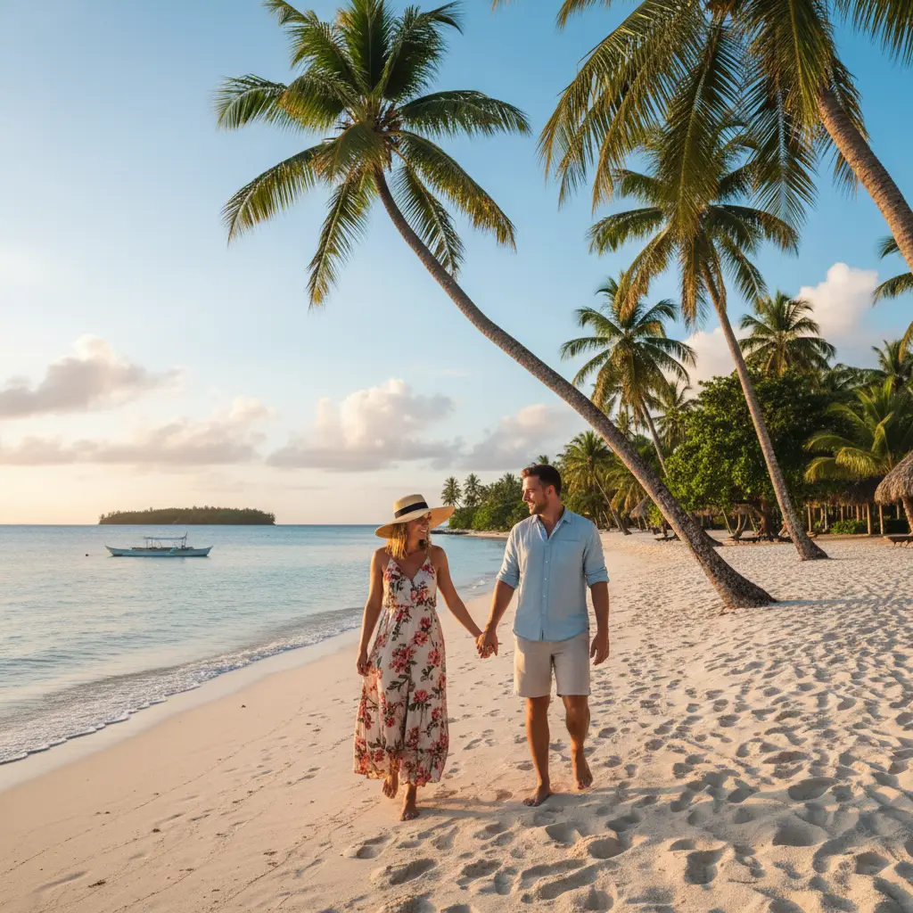 Couple enjoying a safe holiday in Fiji