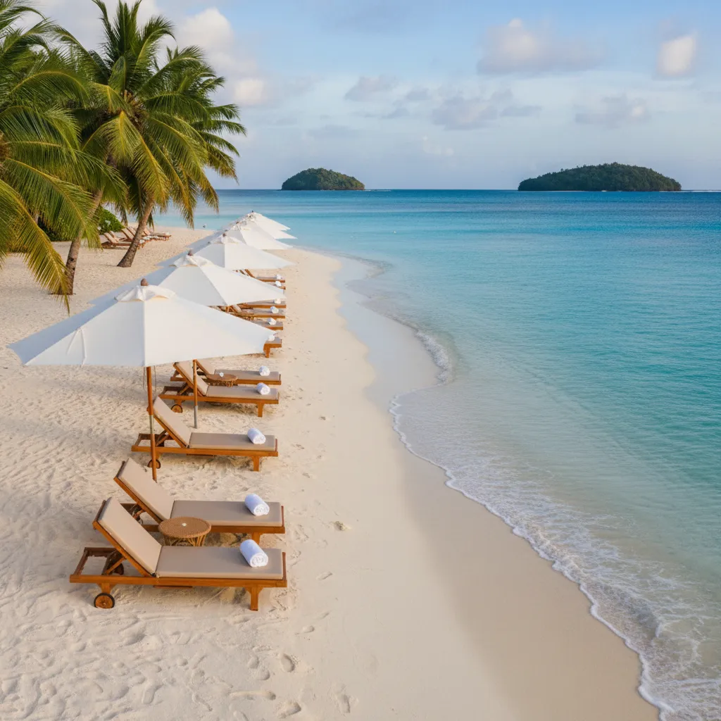 Serene empty beach in Fiji avoiding crowds