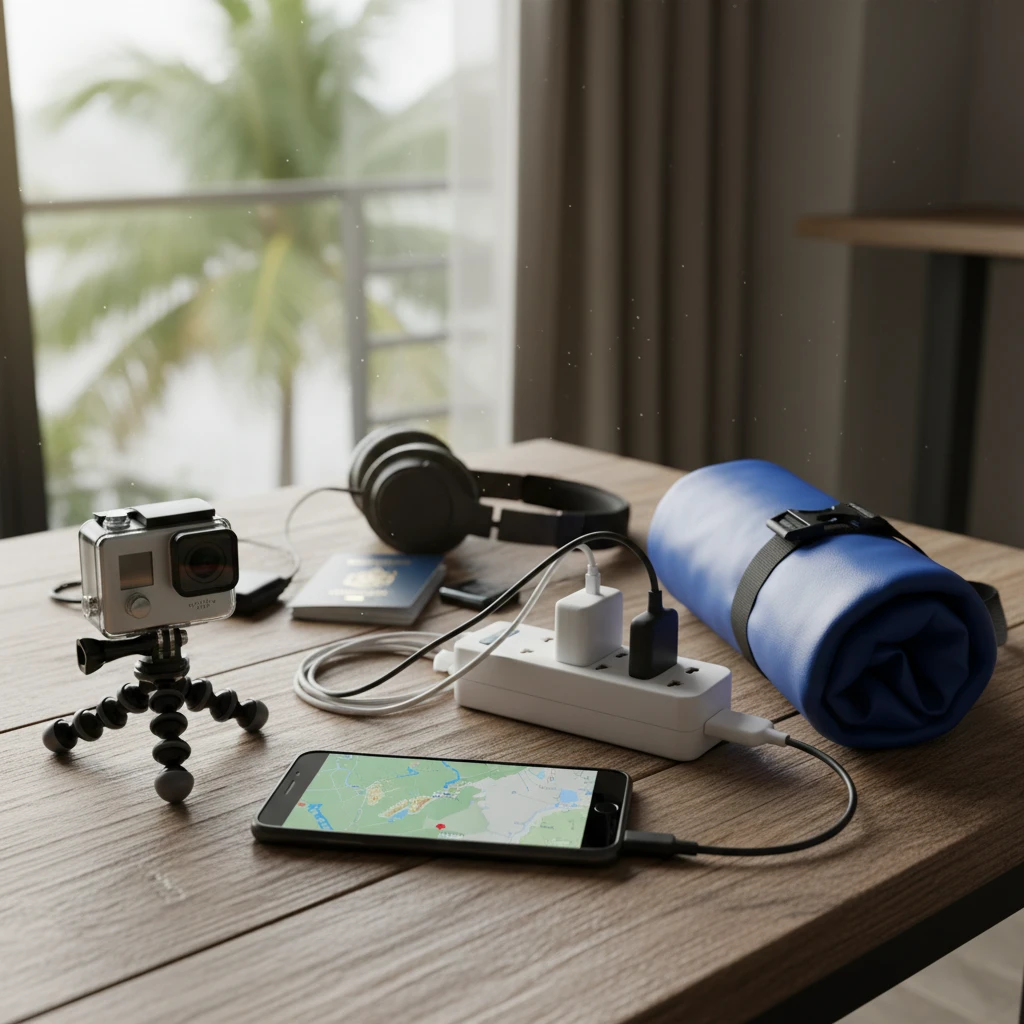 Electronics and dry bag for Fiji travel