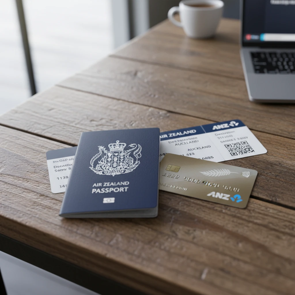 NZ Passport and credit card travel insurance documents