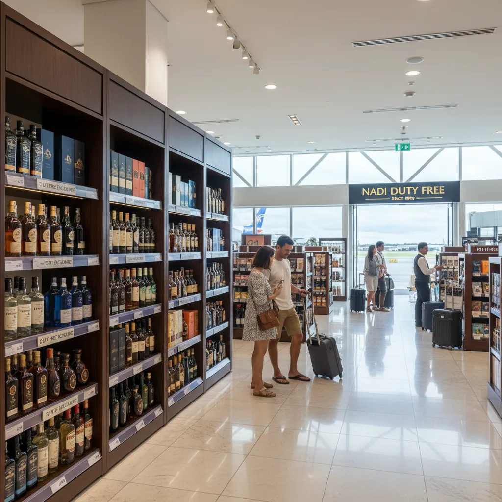 Luxury duty free shopping interior at Nadi International Airport