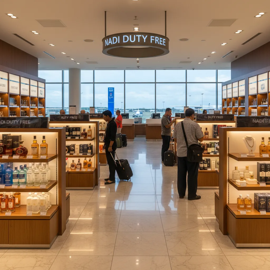 Interior of duty free shopping area at Nadi International Airport