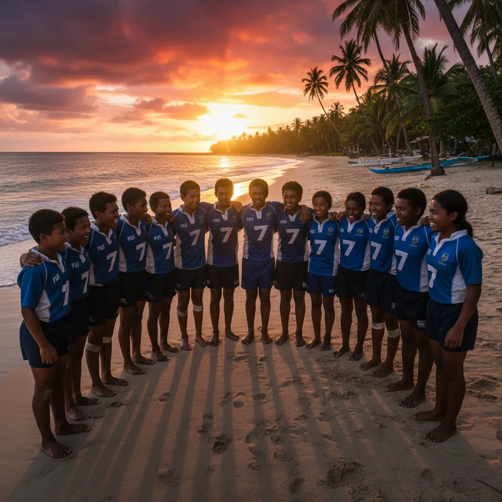 Sports team training and bonding in Fiji
