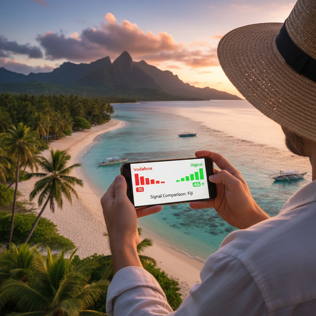 Comparison of Vodafone and Digicel mobile coverage in Fiji