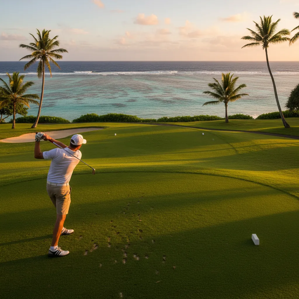 Golfer at Natadola Bay Championship Course