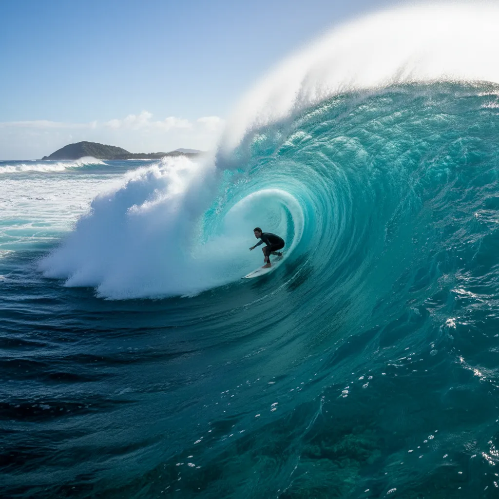 Surfing Cloudbreak in Fiji