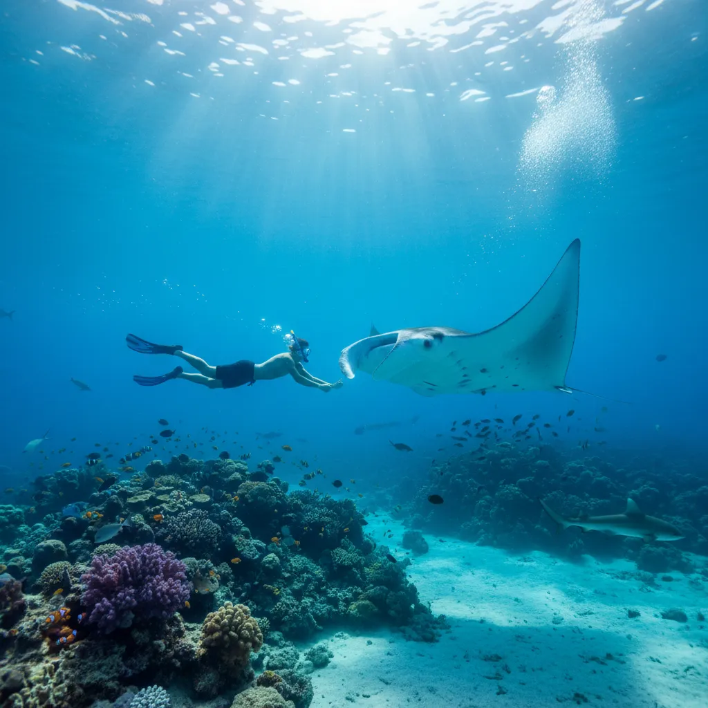 Snorkeling with Manta Rays in the Yasawa Islands Fiji