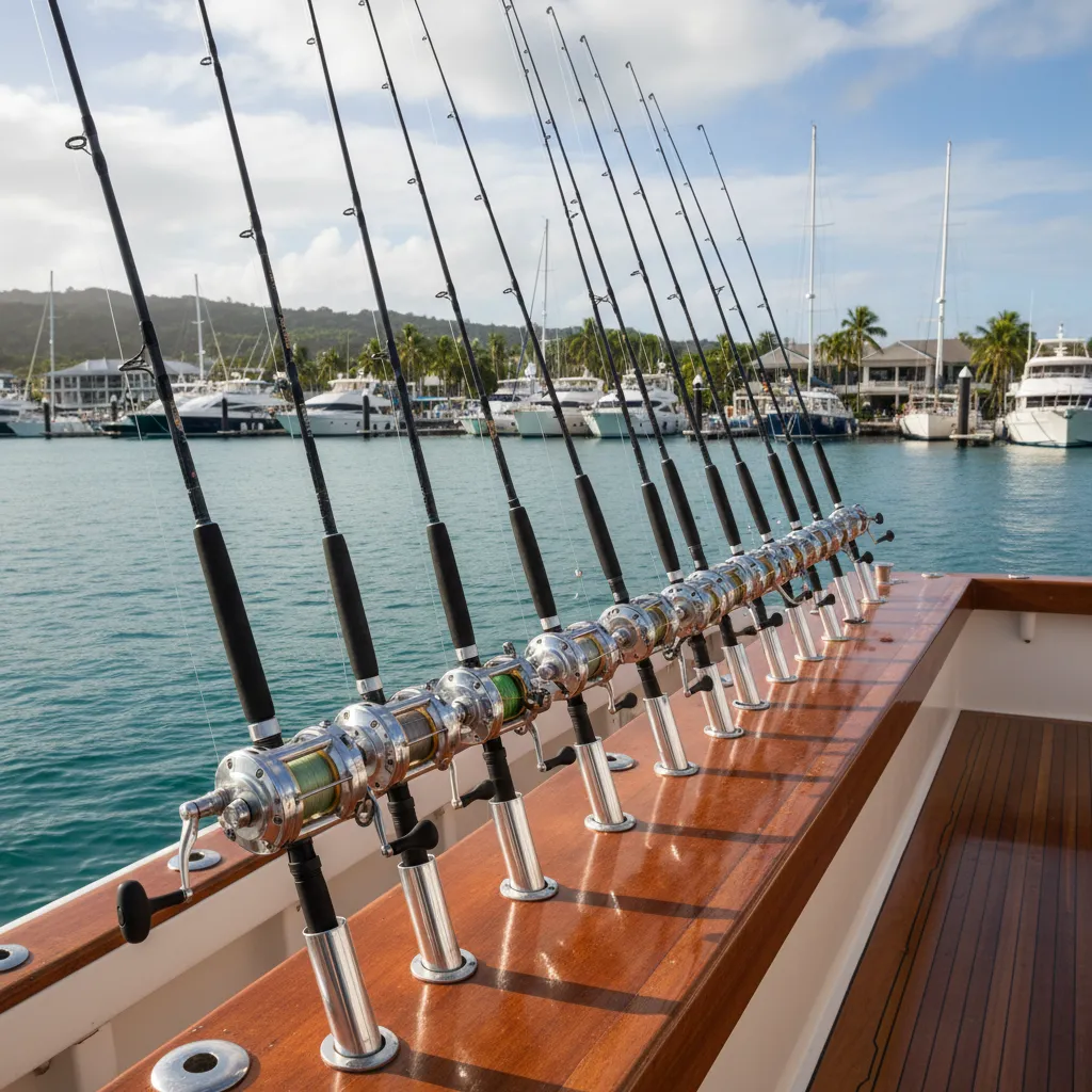 High quality fishing gear on a Nadi charter boat
