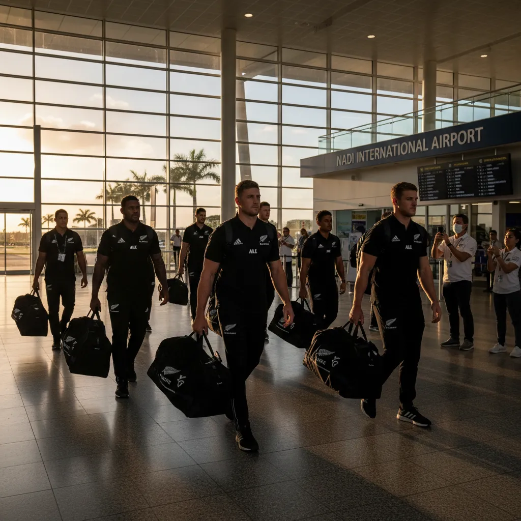 NZ sports team arriving in Fiji with organized logistics