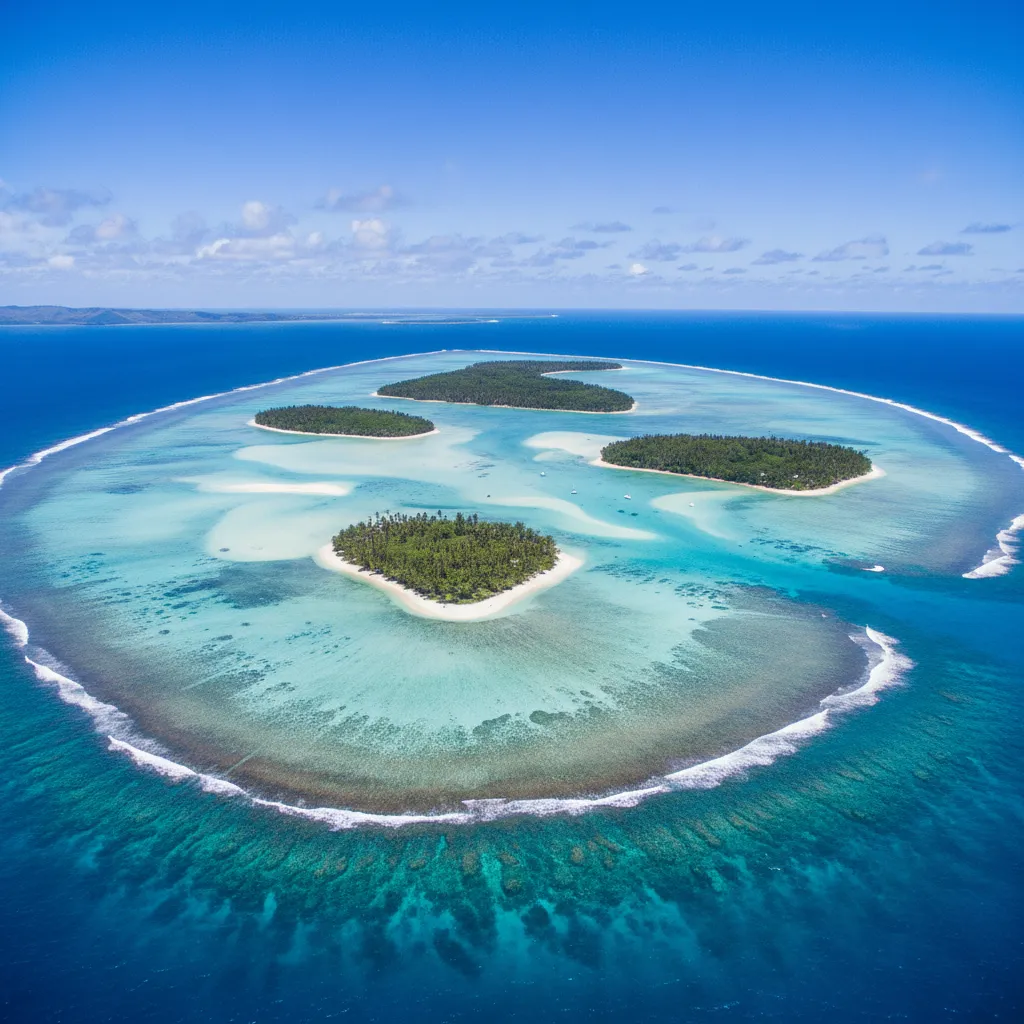 Aerial view of the Mamanuca Islands in Fiji