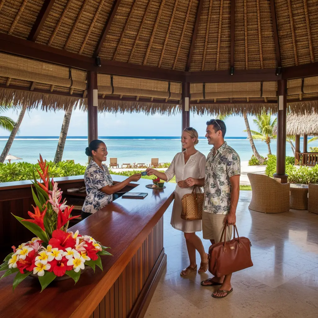 Checking into a luxury Fiji resort