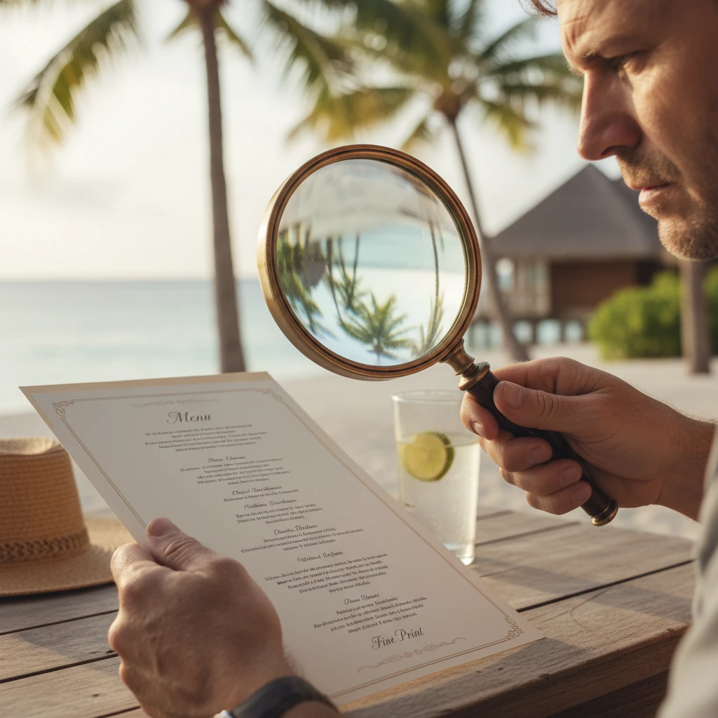 Checking the fine print on resort menus