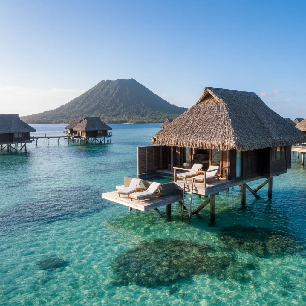 Luxury overwater bungalows in Fiji