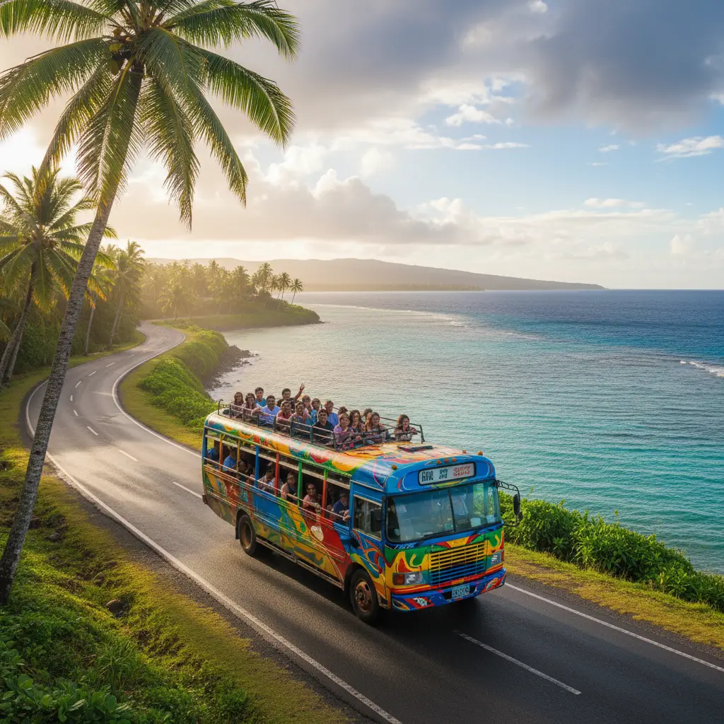 Local public transport bus in Fiji