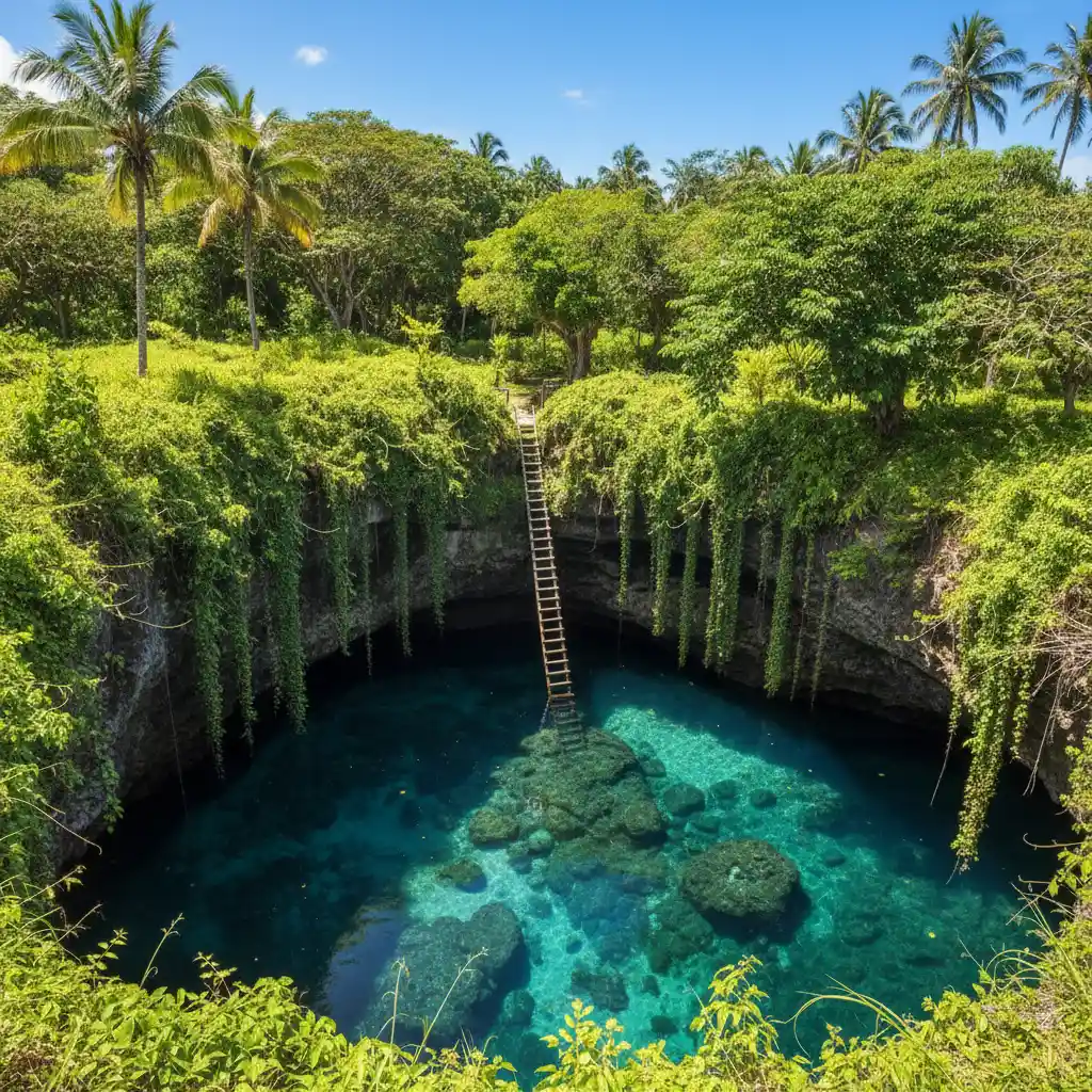 The iconic To Sua Ocean Trench swimming hole in Samoa