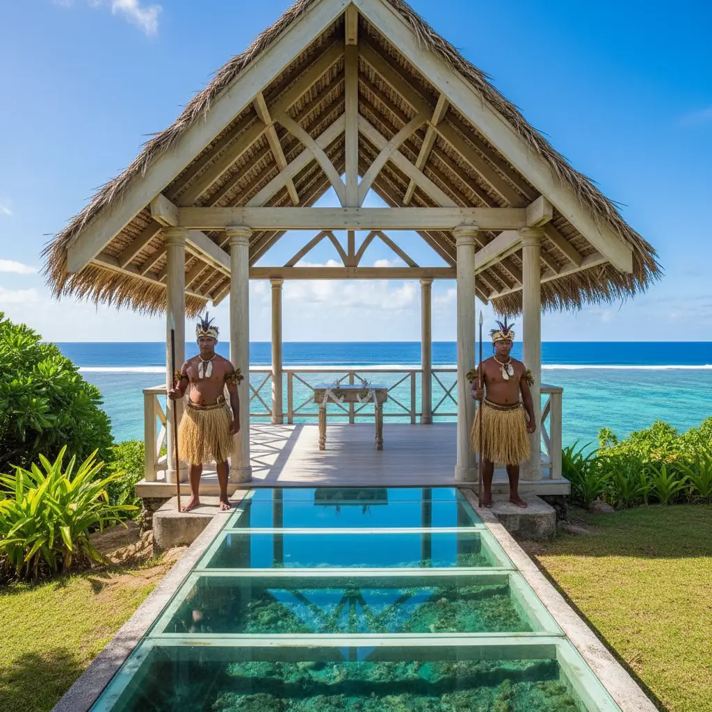 Luxury Fiji wedding chapel over water