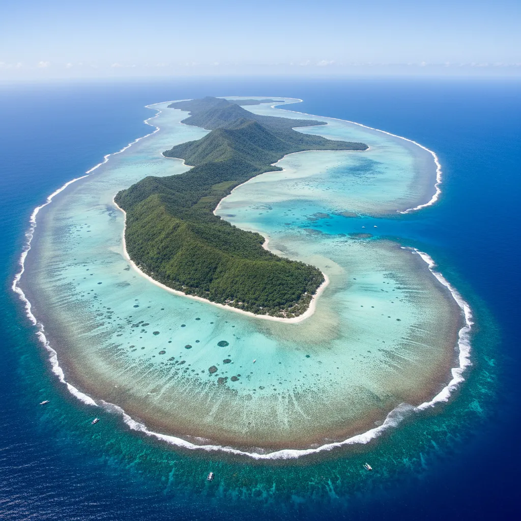Aerial view of the Yasawa Islands chain in Fiji