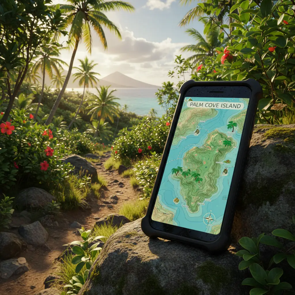 Offline map on smartphone for Fiji hiking