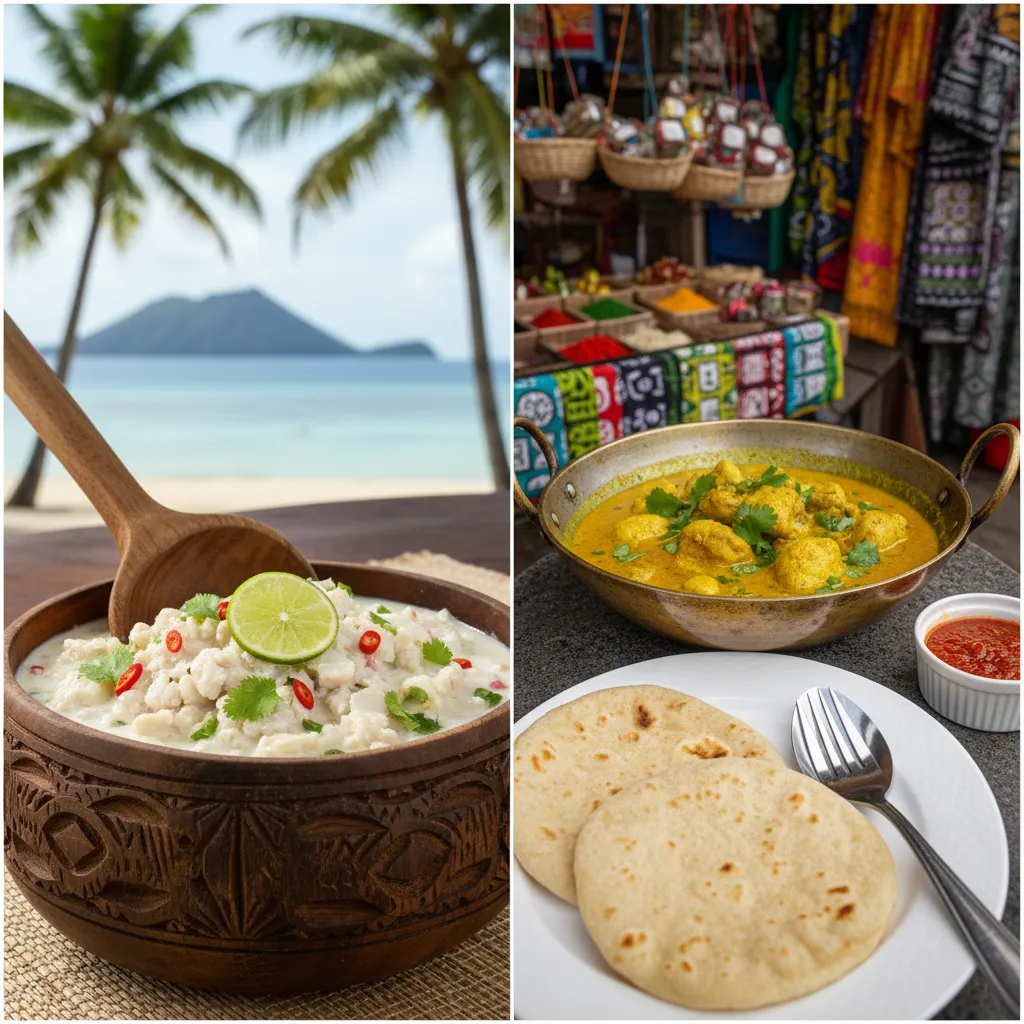 Contrast between Native Fijian Kokoda and Indo-Fijian Curry