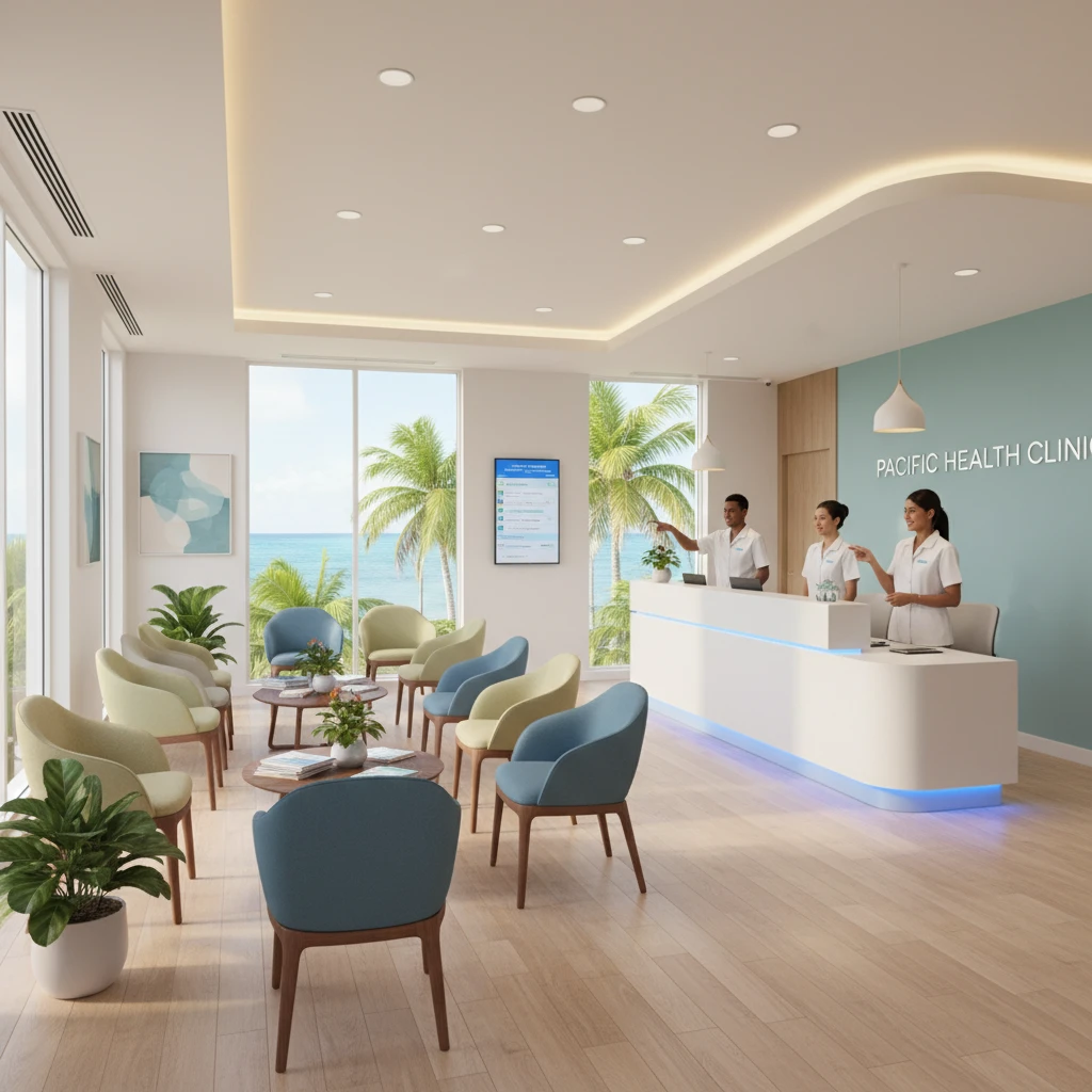 Interior of a private medical clinic in Fiji for tourists